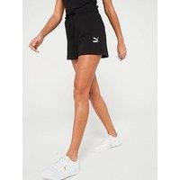 Puma Women'S Classics Ribbed A-Line Shorts - Black