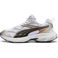 PUMA 392724 Morphic Sneakers, Spring and Summer 24 Colors Puma White/Puma Gold/Silver (25), 23.0 cm