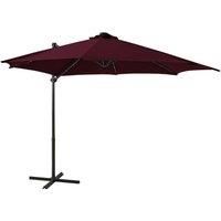 Cantilever Umbrella with Pole and LED Lights Bordeaux Red 300cm