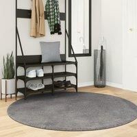 Rug Short Pile Soft and Washable Anthracite 160 cm