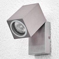 Outdoor Wall Light /'Loris/' (Modern) in Silver Made of Aluminium (1 Light Source, GU10) from Lindby | Wall lamp for Exterior/Interior Walls, House, Terrace und Balcony