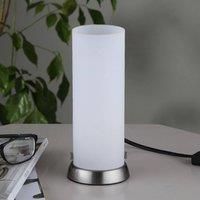 Cylindrical Andrew LED table lamp, made of glass