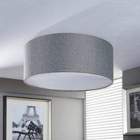 Lindby Silver grey fabric ceiling lamp Pitta