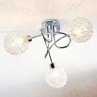 Ceiling Light /'Ticino/' dimmable (Modern) in Silver Made of Metal for e.g. Hallway (3 Light Sources, G9) from Lindby | Ceiling lamp, lamp