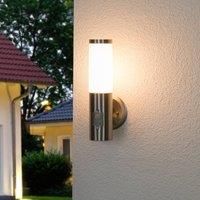 Outdoor Wall Light /'Kristof/' with Motion Detector (Modern) in Silver Made of Stainless Steel (1 Light Source, E27) from Lindby | Wall lamp for Exterior/Interior Walls, House, Terrace und Balcony