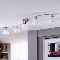 Lindby Della ceiling lamp, matt nickel, 5-bulb