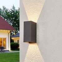 Lucande Mikka - 2-bulb LED outdoor wall light