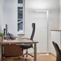 Arcchio Logan white LED office floor lamp, dimmer 4,000 K