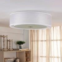 Lindby Tobia fabric ceiling lamp, organza, white