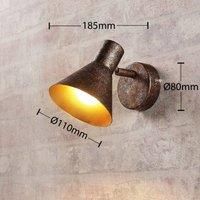 Lindby Rust-coloured LED wall light Zera, gold inside