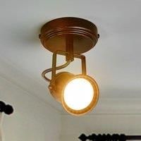 Ceiling Light /'Cansu/' dimmable (Antique, Vintage) in Brown Made of Metal for e.g. Living Room & Dining Room (1 Light Source, GU10) from Lindby | floodlight, Spotlight