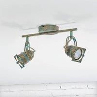 Lindby Antique-looking Janek spotlight, verdigris look