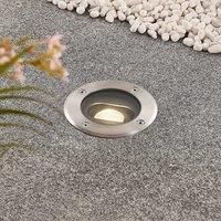 Lucande LED recessed floor light Doris, stainless steel