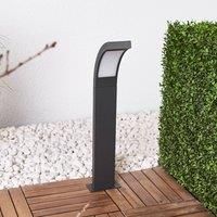 Lucande Juvia graphite grey LED bollard light, aluminium