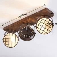 Lindby Three-bulb LED ceiling lamp Tamin, rusty brown