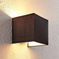 Lindby Wall Light /'Adea/' dimmable (Modern) in Black Made of Textile for e.g. Bedroom (1 Light Source, E14) from Wall Lighting, Wall lamp