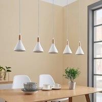 Lindby Arina pendant light in white, 5-bulb