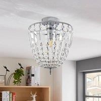 Lindby Sparkling glass crystal ceiling light Lionello