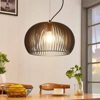 Lindby Black metal pendant light Jusra, one-bulb