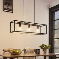 Lindby Hanging light Emily in black, three-bulb