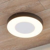 Lucande Sora LED outdoor ceiling light, round, sensor