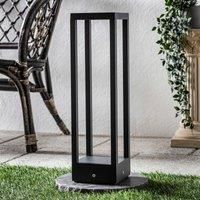 Lucande Carlota LED pillar lamp, dark grey, 50 cm