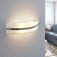 LED Wall Light /'Zinka/' (Modern) in White Made of Glass for e.g. Living Room & Dining Room (2 Light Sources,) from Lindby | Wall Lighting, Wall lamp