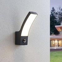 Lindby Ilvita LED outdoor wall lamp, anthracite, sensor