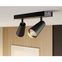 Lucande Angelina ceiling lamp black-gold, 2-bulb