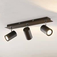 Ceiling Light /'Joffrey/' dimmable (Modern) in Black Made of Metal for e.g. Living Room & Dining Room (3 Light Sources, GU10) from Lindby | floodlight, Spotlight