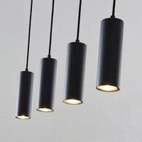 Lindby Joffrey hanging light, four-bulb, black