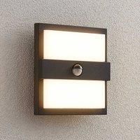 Lucande Gylfi LED outdoor wall light square sensor