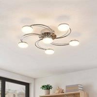 Lindby Rouven LED ceiling light, spiral, 6-bulb