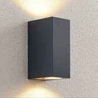 ELC LED Outdoor Wall Light /'Fijona/' (Modern) in Black Made of Aluminium (2 Light Sources, GU10) from Wall lamp for Exterior/Interior Walls, House, Terrace und Balcony