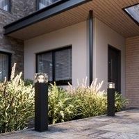 Outdoor Lights /'Keke/' dimmable (Modern) in Black Made of Aluminium (1 Light Source, E27) from Lucande | Pillar Lights, Garden Light, Path Light, Bollard Light, Path lamp, Pillar Light