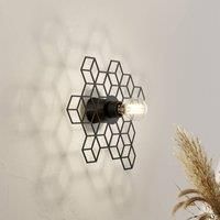 Lucande Alexaru wall light, honeycomb, black