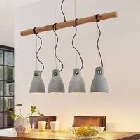 Lindby Grima hanging light made of concrete 4-bulb