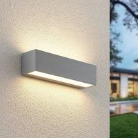 Lucande  LED Outdoor Wall Light 'Lengo' (modern) in Silver made of Aluminium (1 light source,) from wall lamp for exterior/interior walls, house,