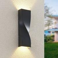 LED Outdoor Wall Light /'Tibelya/' (Modern) in Black Made of Aluminium (1 Light Source,) from Lucande | Wall lamp for Exterior/Interior Walls, House, Terrace und Balcony