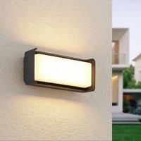 Lucande LED Outdoor Wall Light /'Babet/' (Modern) in Black Made of Aluminium (1 Light Source,) from Wall lamp for Exterior/Interior Walls, House, Terrace und Balcony