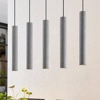 Lindby Concretto pendant lamp, 5 concrete lampshades