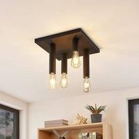 Ceiling Light /'Belana/' dimmable (Modern) in Black Made of Metal for e.g. Living Room & Dining Room (4 Light Sources, E27) from Lindby | Ceiling lamp, lamp