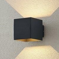 LED Outdoor Wall Light /'Esani/' (Modern) in Black Made of Aluminium (1 Light Source,) from ELC | Wall lamp for Exterior/Interior Walls, House, Terrace und Balcony