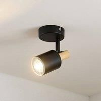 LED Ceiling Light /'Junes/' dimmable (Modern) in Black Made of Metal for e.g. Living Room & Dining Room (1 Light Source, GU10) from Lindby | floodlight, Spotlight