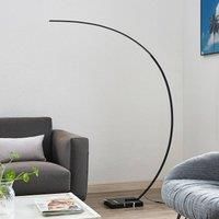 Lindby Kendra LED arc floor lamp, black