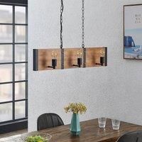 Lindby Kamilja dining room pendant light, wood