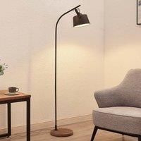 Lindby Rubinjo floor lamp wooden base, 1-bulb