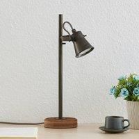 Lindby Grandesa table lamp, wooden base