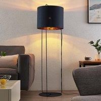 Lindby Kesta fabric floor lamp, frame 3 bars