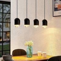 Lucande Amielle pendant lamp, four-bulb, black